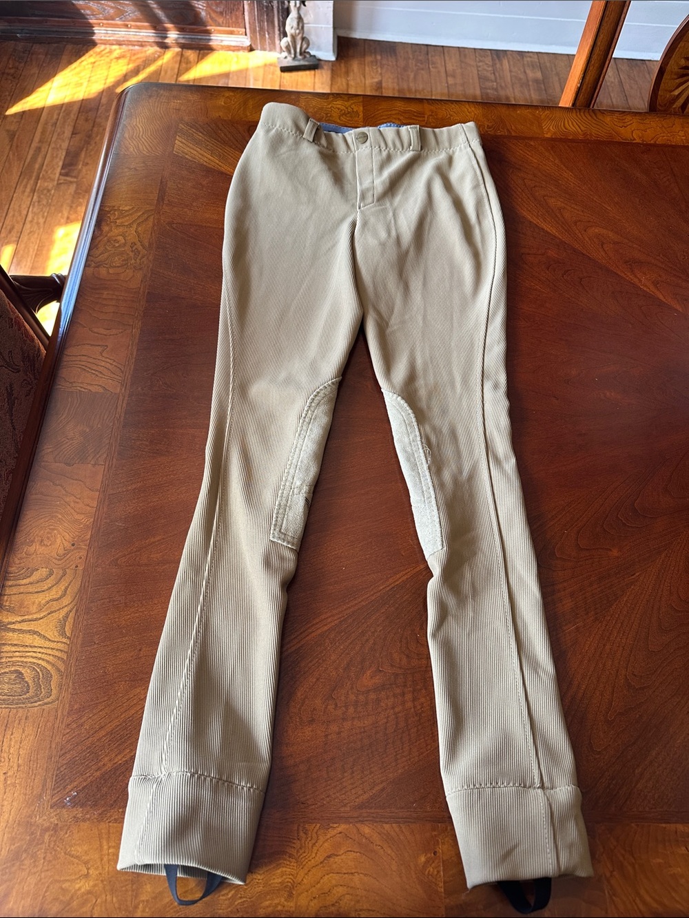 Girls Riding Breeches in Tan by TuffRider Size 16
